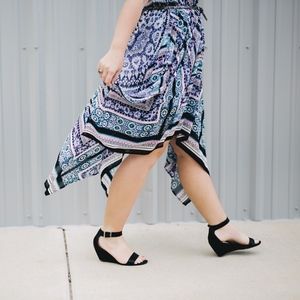 EXPRESS Patterned Handkerchief Dress